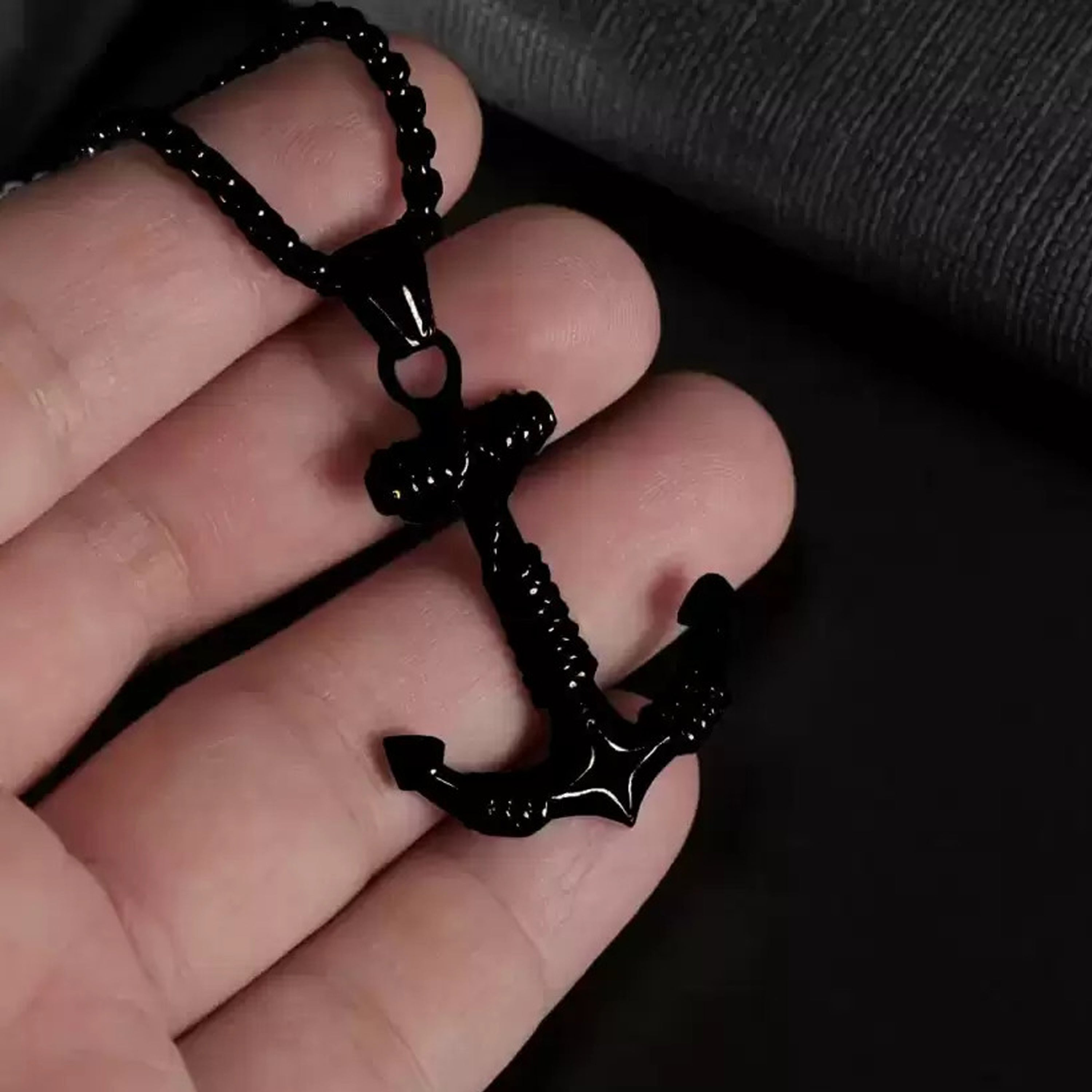 New Black Anchor Pendant