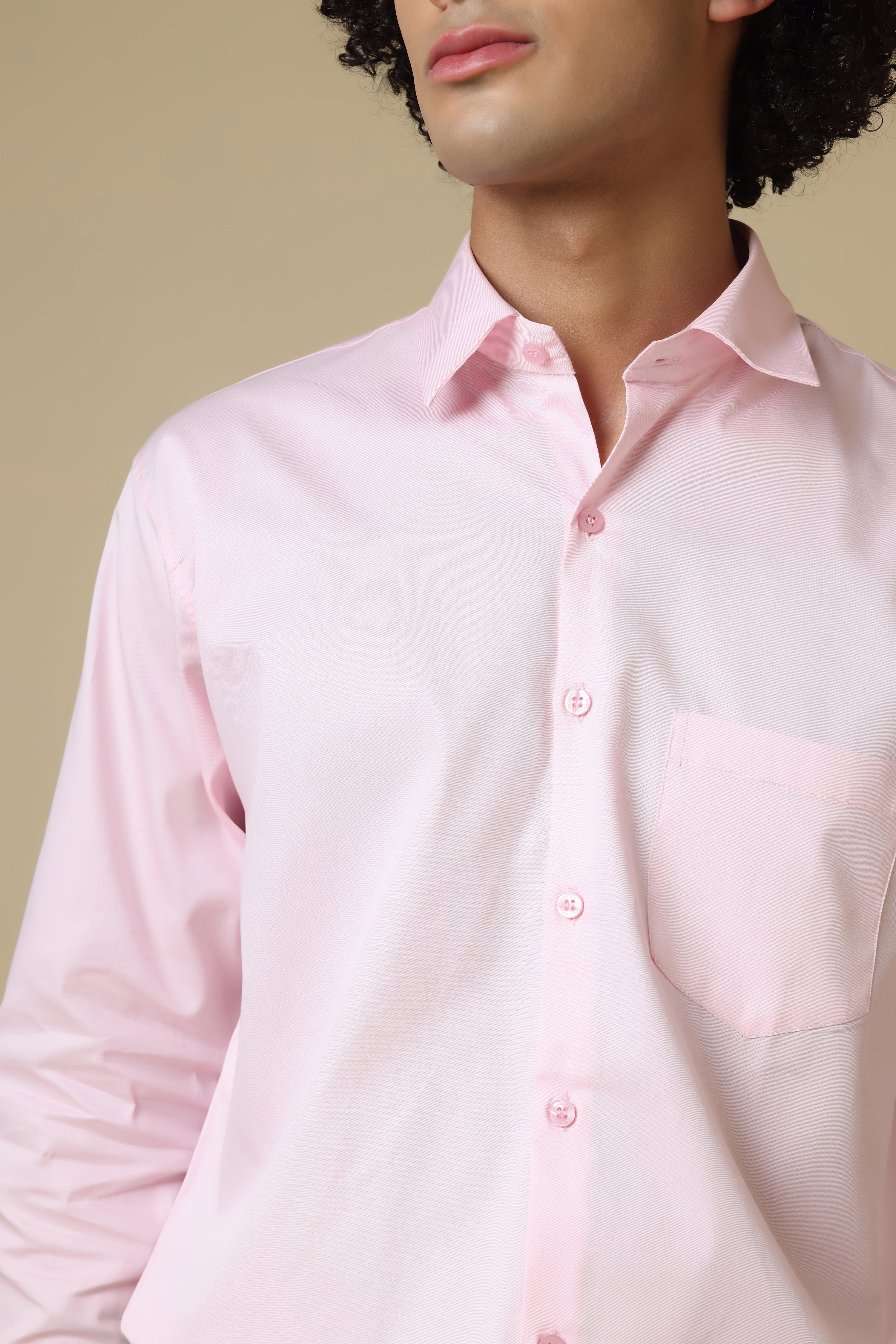 FORMAL light pink solid shirt for men