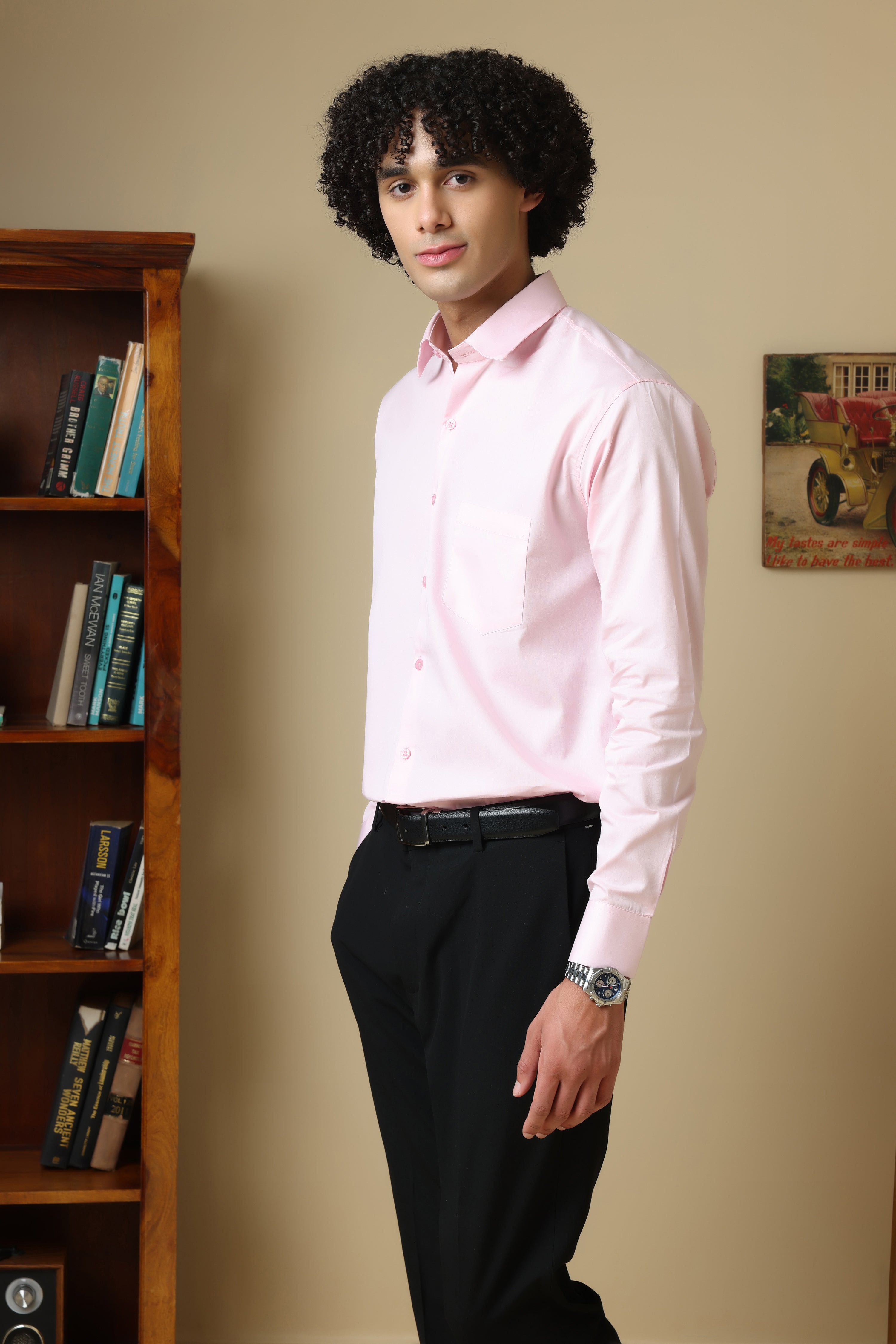 Combo of 2 plain shirts Black & Pink Colour