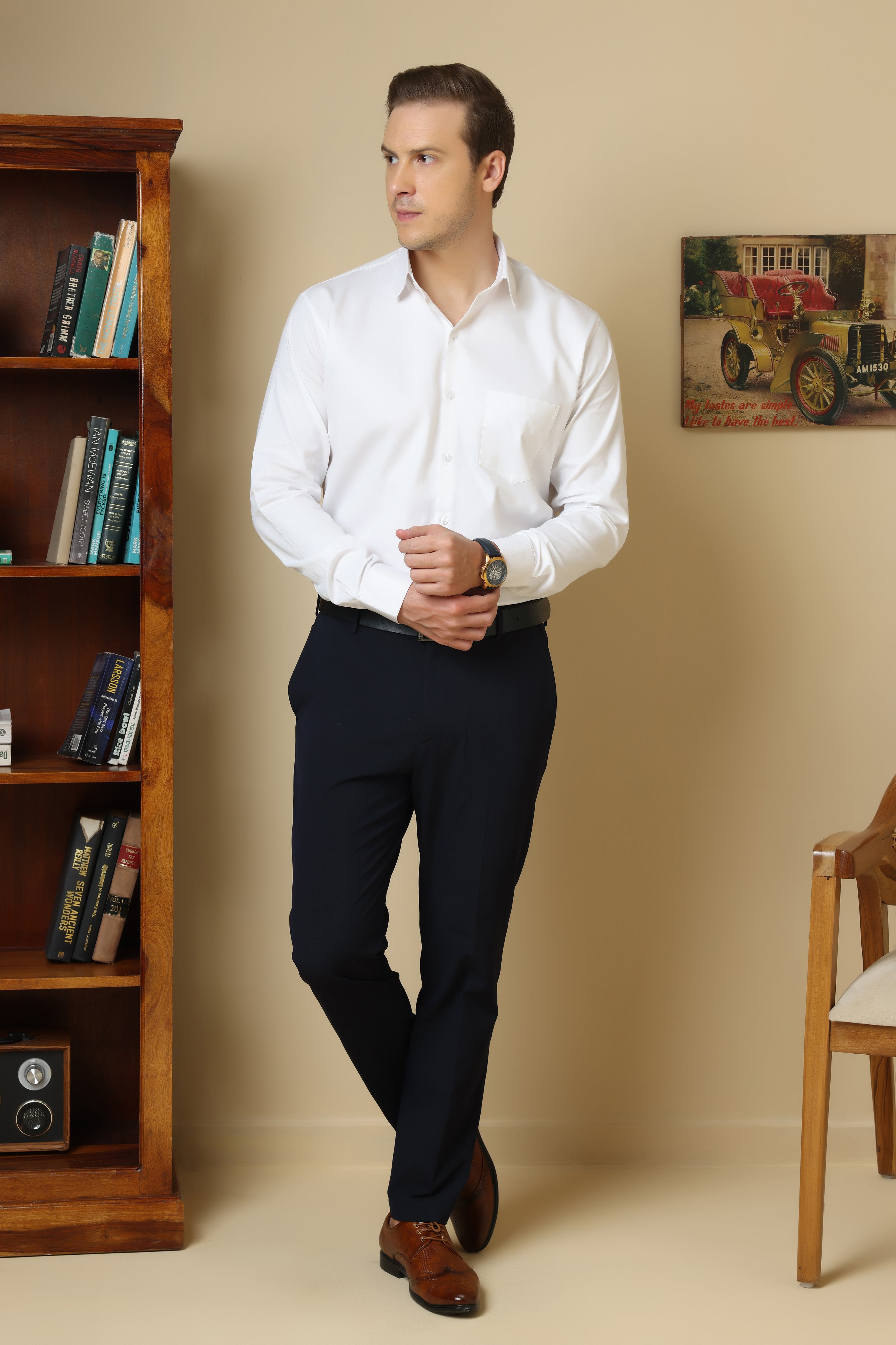 FORMAL white solid shirt for men