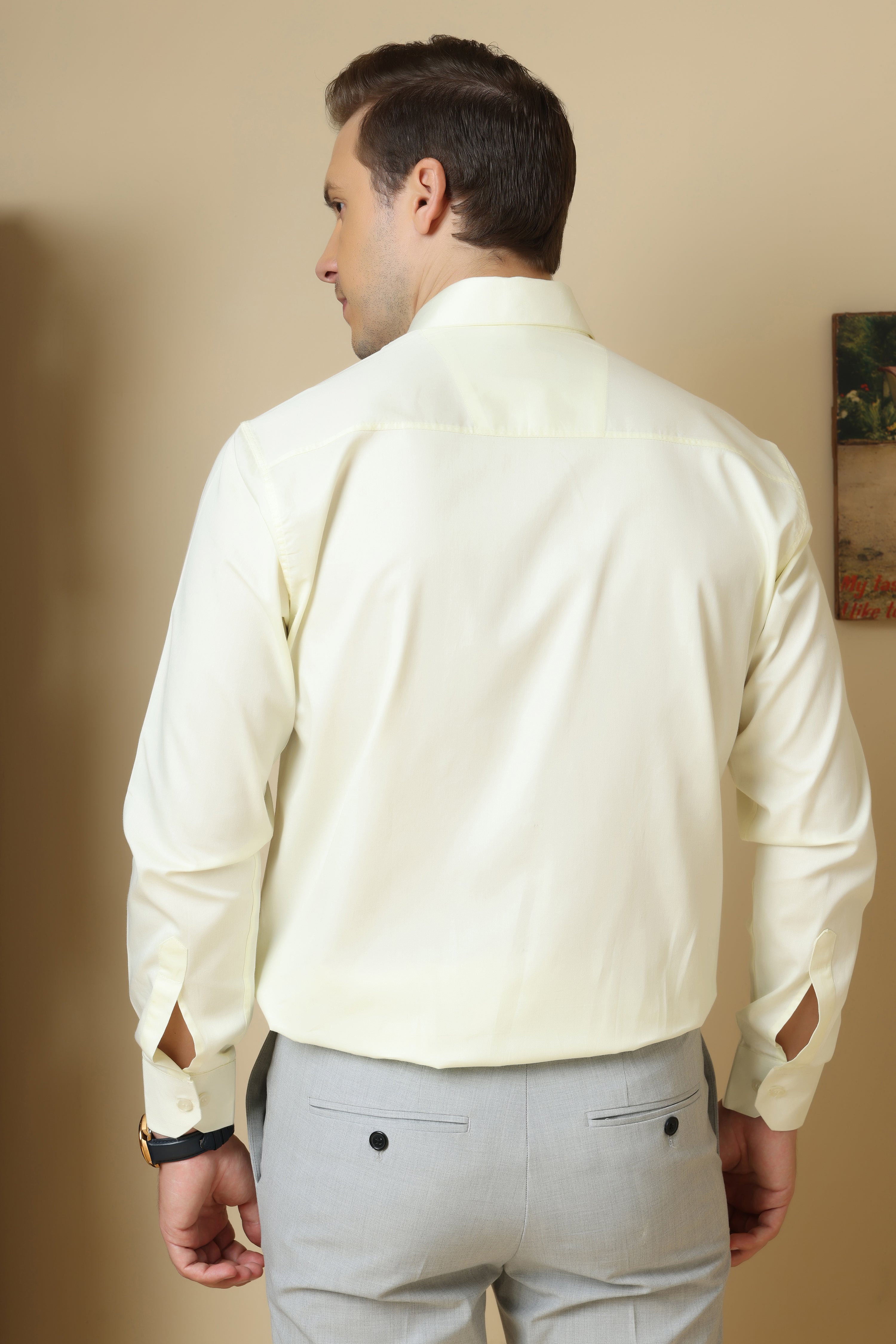 FORMAL light lemon solid shirt for men