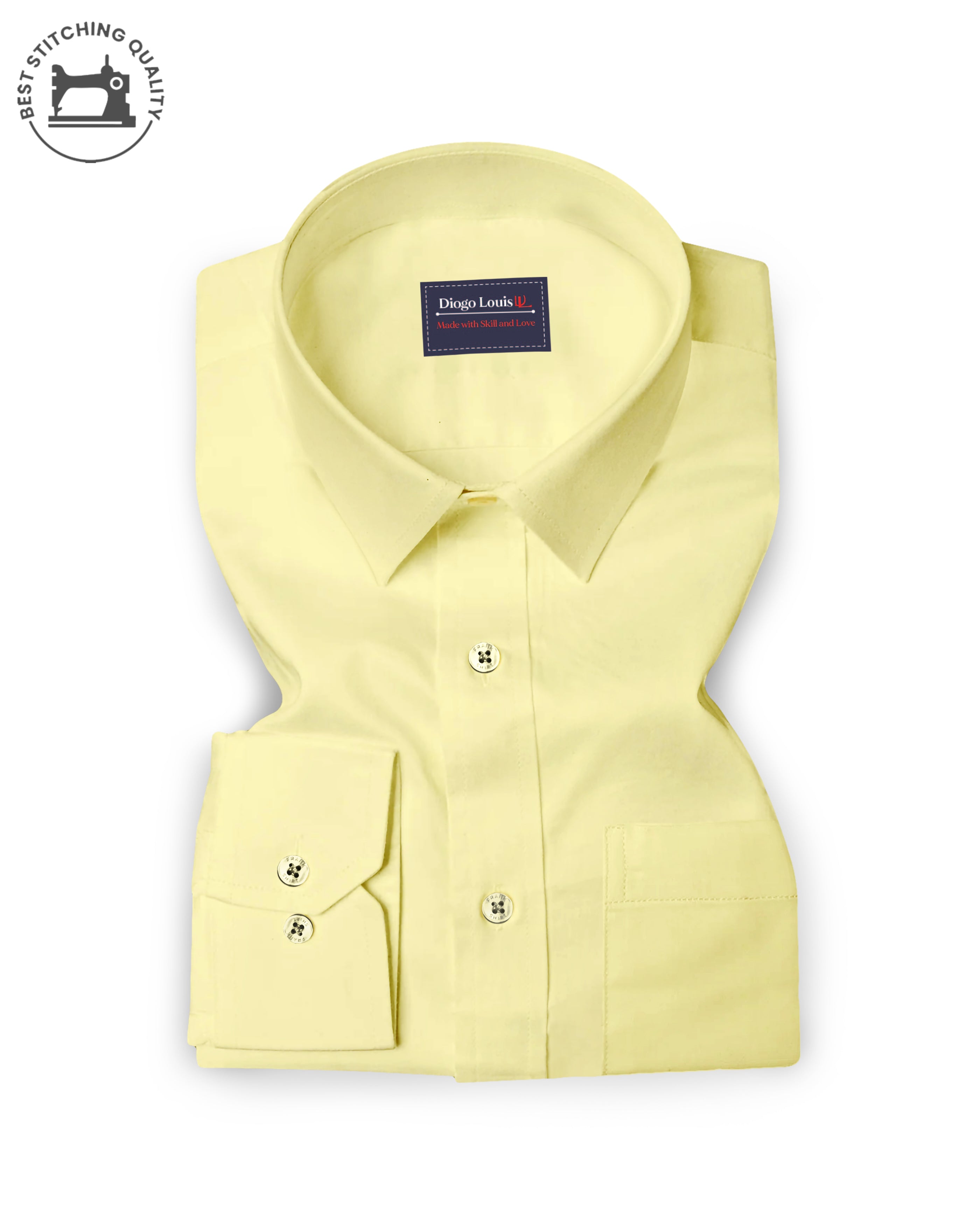 light lemon solid casual shirt